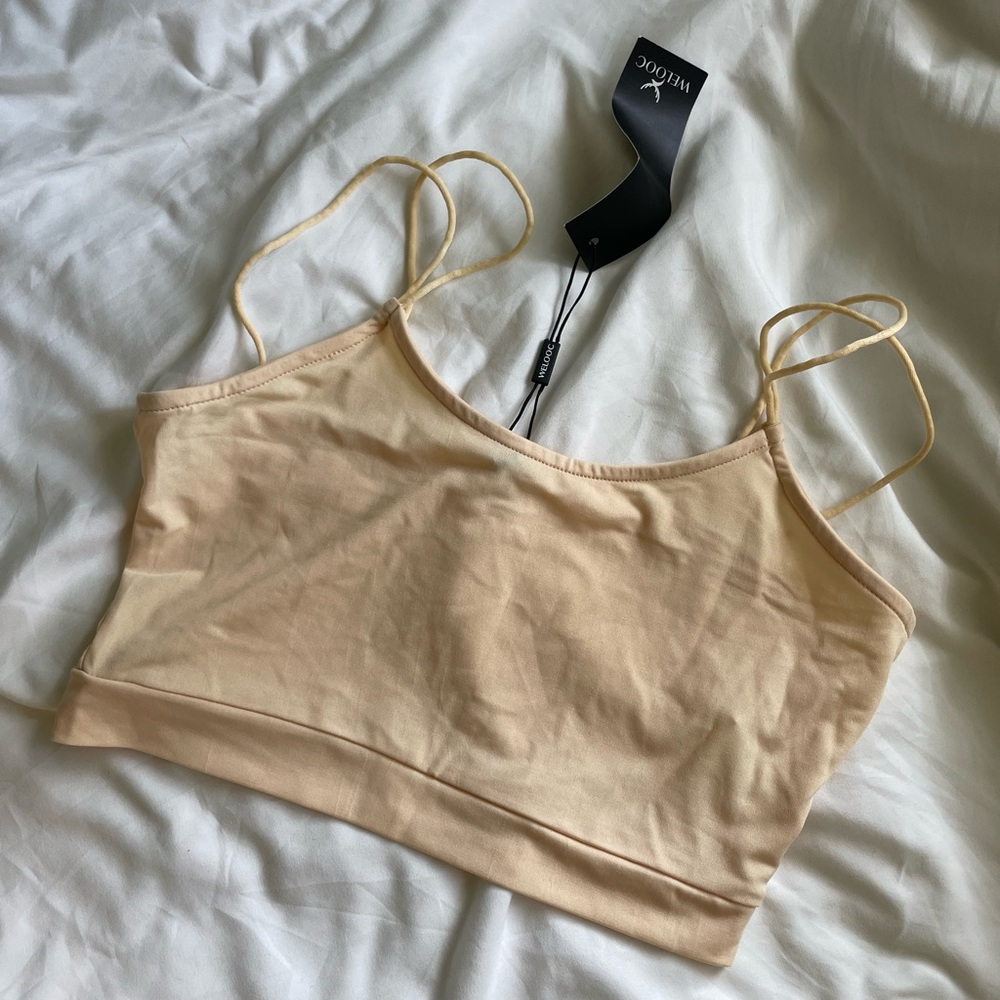Cream, cropped tank.